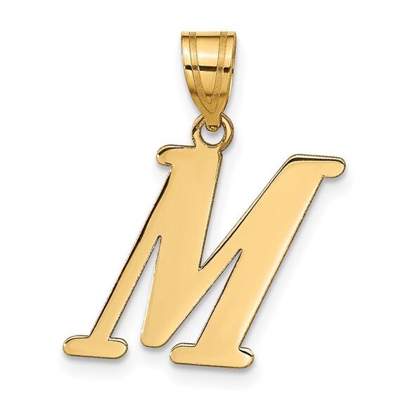Kazi Luxury 14k Yellow Gold Polished Letter M Initial Pendant